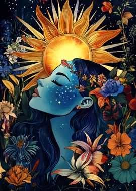 Sun &amp; Flower Woman