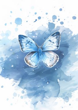 Blue Butterfly Watercolor