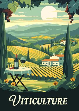 Viticulture Board Game Inspired Illustration Poster