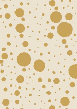 Atomic Age Midcentury Modern Gold Polka Dot Pattern