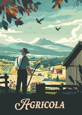 Agricola Board Game Inspired Illustration Poster