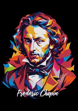 Chopin Portrait in Wpap Pop Art Style