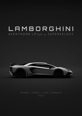 2016 Lamborghini Aventador lp750-4 SV - Silver - Specs