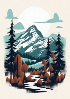 Mountain Landscape Illustration