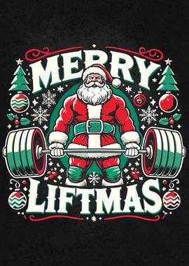 Merry Liftmas Santa Lifting Christmas Gym