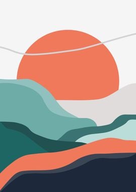 Abstract Sunset Landscape