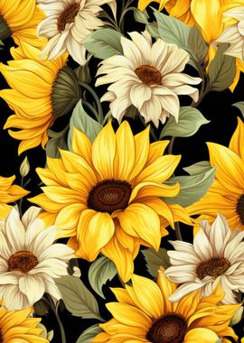 Sunflowers and Daisies