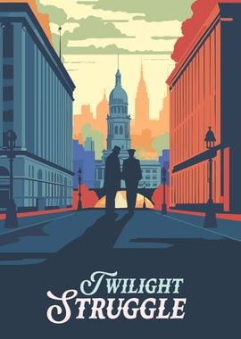 Twilight Struggle Board Game Inspired Illustration Poster