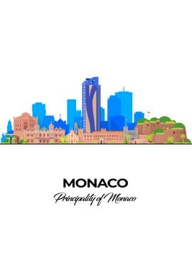 Monaco Skyline Illustration