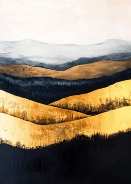 Golden Mountain Landscape