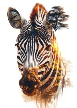 Zebra Double Exposure