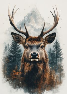 Majestic Deer in Forest