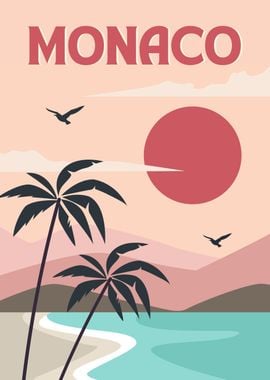 Monaco Sunset Poster