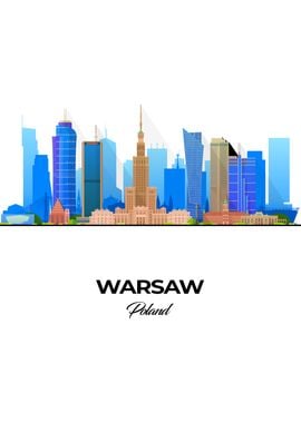 Warsaw Skyline Illustration