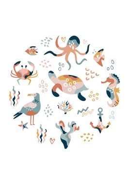 Ocean Life Illustration