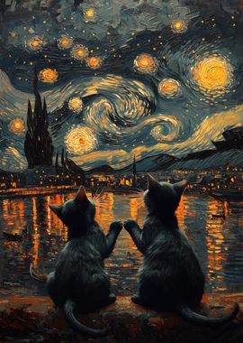 Starry Night Cats