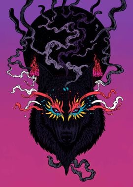 Wolf Colorful Art