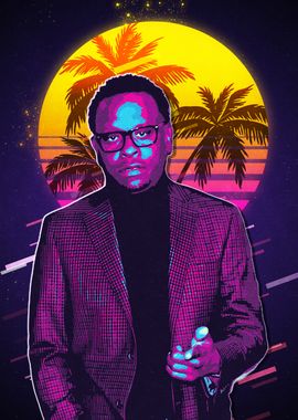 Scarface Rapper  Retro 80s Style Portrait