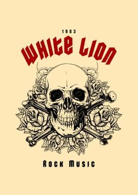 White Lion Rock Music Skull