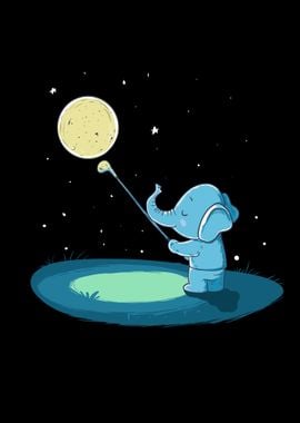 Elephant Reaching for the Moon