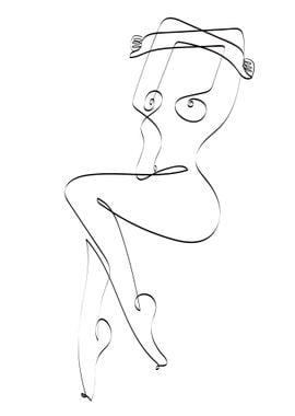 One Line Woman Figure