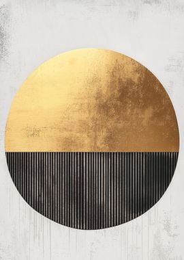 Gold and Black Abstract Circle