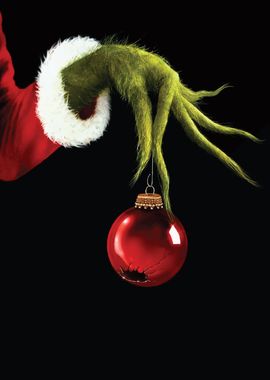 Grinch Holding Ornament