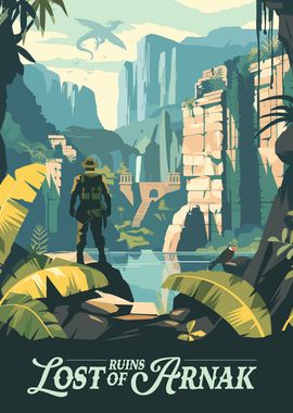 Lost Ruins of Arnak Board Game Inspired Illustration Poster