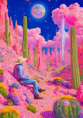 Cowboy Surreal Desert