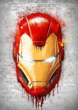 Iron Man Graffiti Helmet