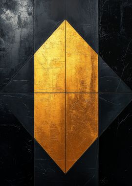 Gold and Black Geometric Art