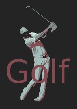 Golf Swing Vintage Illustration