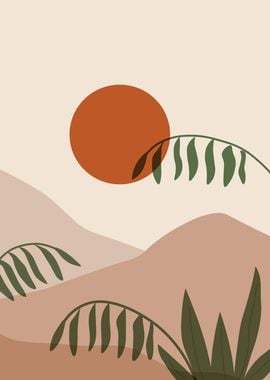 Minimalist Sunset Landscape