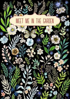 Floral Garden Illustration - Meet me in the Garden