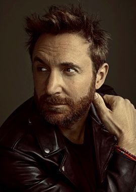 David Guetta with Red Beard in Leather Jacket