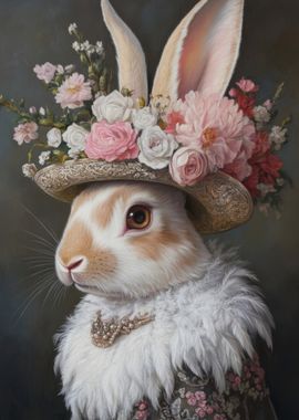 Rabbit in a Floral Hat