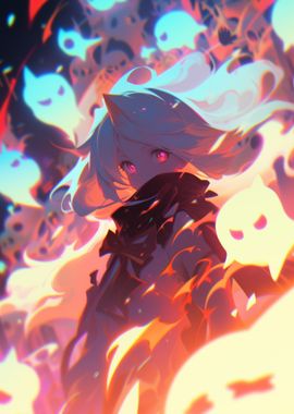 Anime Girl in Flames