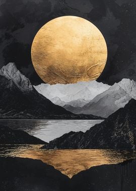 Golden Moon Landscape