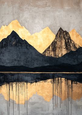 Golden Mountain Reflection