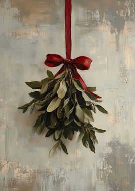 Mistletoe with Red Bow