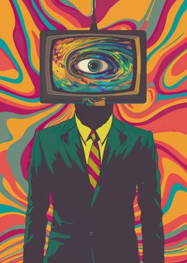 Trippy Weirdcore Retro Old Television