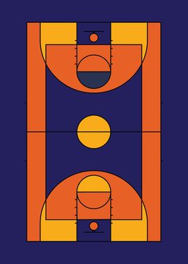 Basketball Court Illustration