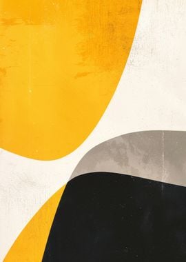 Abstract Yellow, Black, and Grey