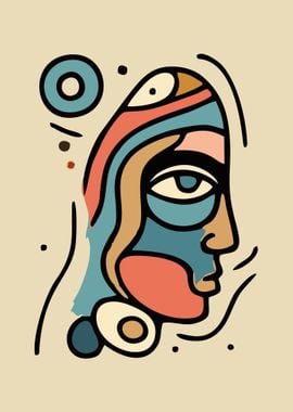 doodle Abstract Face Art