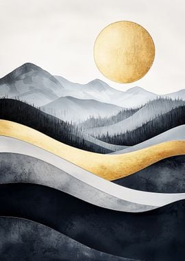 Golden Mountain Landscape