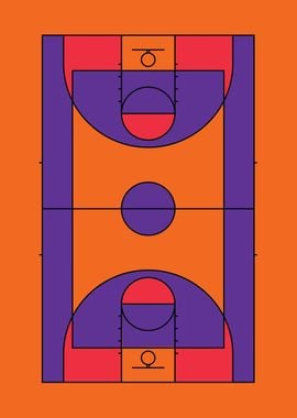 Basketball Court Illustration Suns