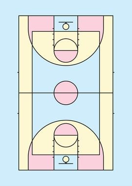 Pastel Basketball Court