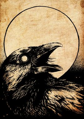 Raven Moon Illustration