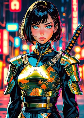 Cyberpunk Samurai Girl