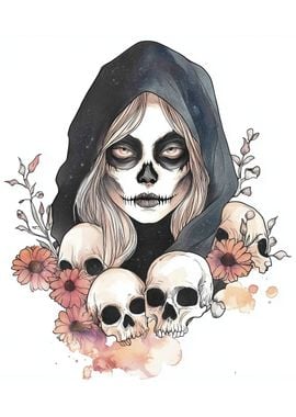 Dark Lady with Skulls - Female Death